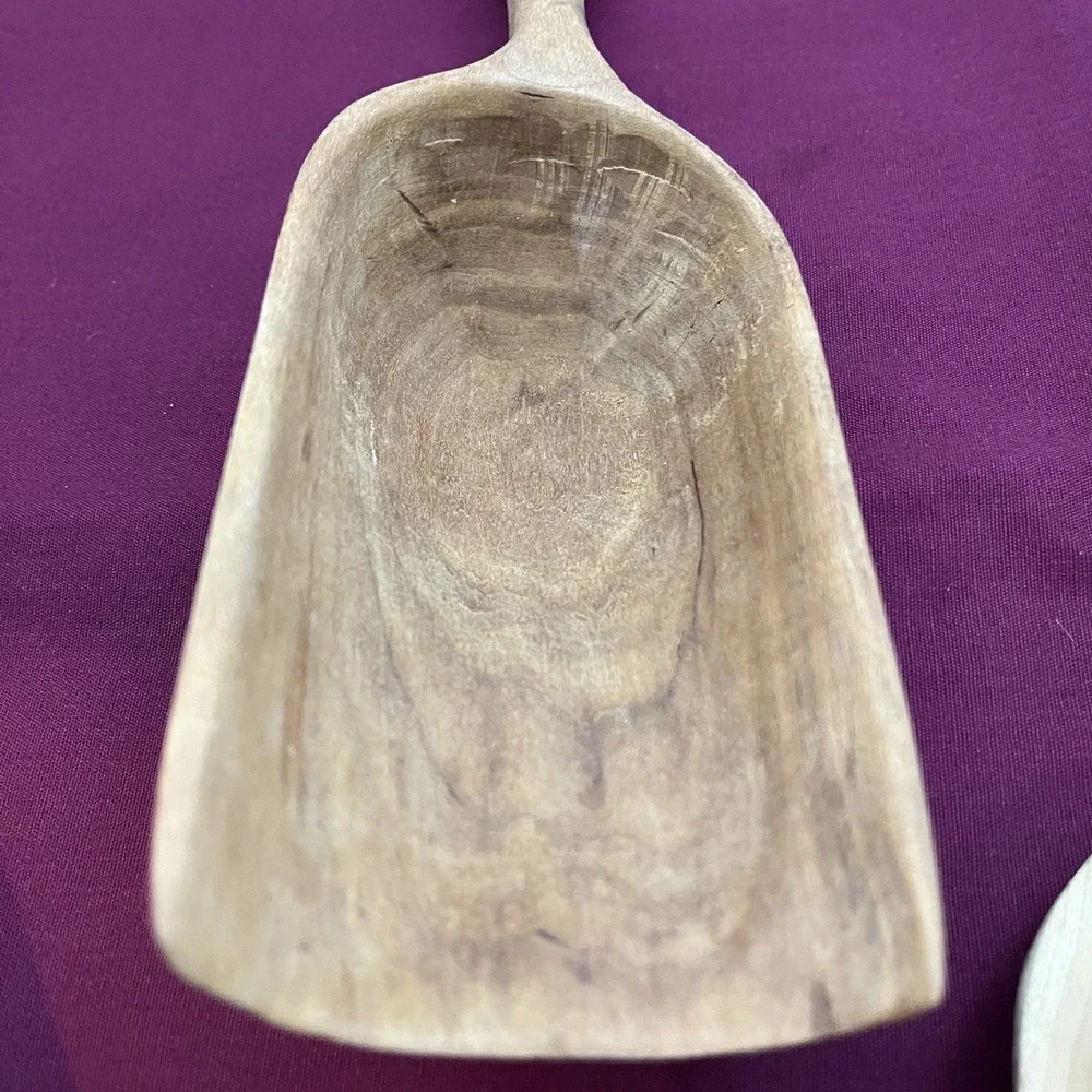 Set Of 3 Vtg Wooden Handmade Scoop Rustic Farmhouse Nuts Oats Kitchen Wall Decor